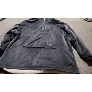 The Comfy Quarter-Zip Oversized Wearable Blanket Hoodie Charcoal Sherpa One Size